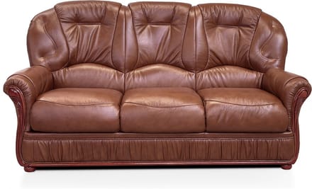 Vente-unique Driezitsbank DAPHNE van 100% buffelleer - Bruin