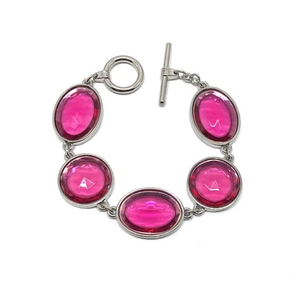 Behave Armband met roze stenen - 16,5 cm