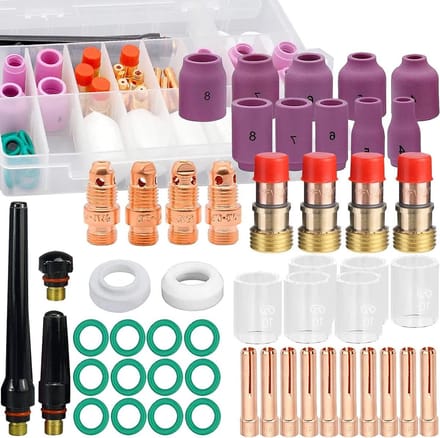Las Torch Onderdelen - TIG Accessoires - Metaal Bewerken - Complete Set - 51 Stuks - Multicolor