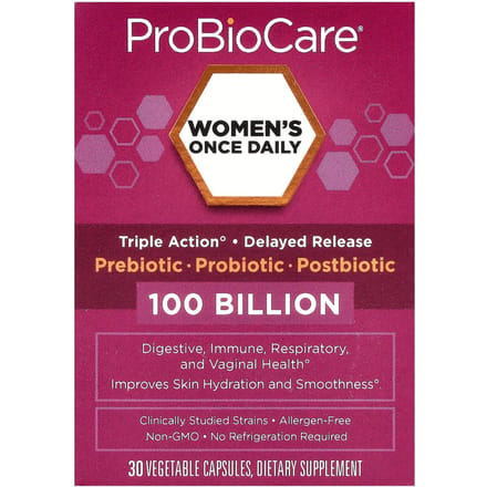 ProBioCare, probiotique quotidien pour femmes, 100 milliards, 30 gélules végétales