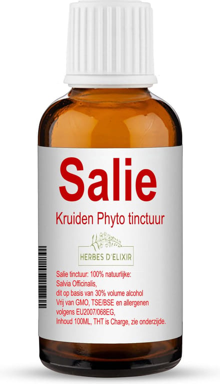 Herbes D'elixir Salie Tinctuur – 100 ml – 1 Fles – Ondersteunt de luchtwegen