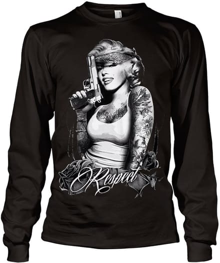 Marilyn Monroe Respect Long T-shirt met mouw AB-19-18518-L32