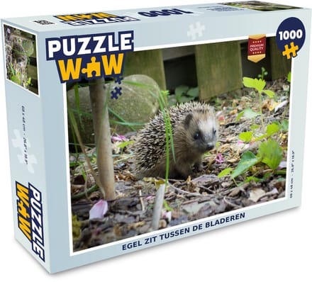 Puzzel Egel zit tussen de bladeren - Legpuzzel - Puzzel 1000 stukjes volwassenen