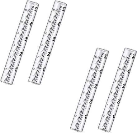 Regenmeter 12,7 cm - Vervangende Glazen Buis voor Buitengebruik (4 Stuks)