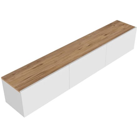 Asir - TV-standaard - Witte Atlantische den - 100% met melamine gecoat spaanplaat - 150 x 30 x 32 cm