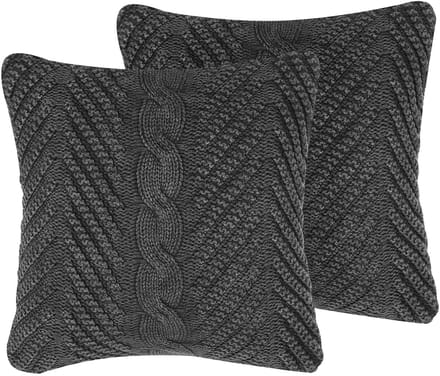 KONNI - Sierkussen set van 2 - Donkerblauw - 45 x 45 cm - Katoen