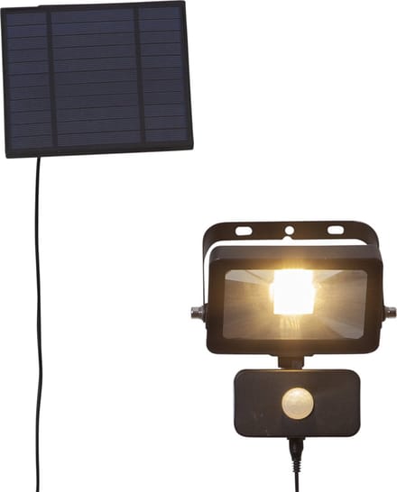 Star Trading Solar Spotlight Powerspot, zwart, verlichting, LED, schemersensor, bewegingssensor, warm wit, buiten, 15 cm