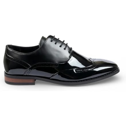 Zwarte herenschoenen van lakleer met vleugelneus (PV-model)