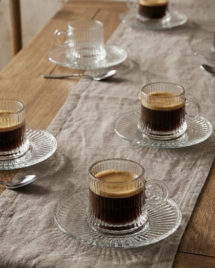 Bavary - Espresso Glazen Set - Kop en schotel - 12 Delig