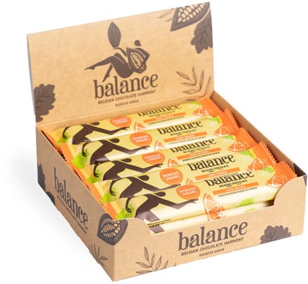 Balance | Chocolade Reep | Puur Sinaasappel | 20 stuks | 20 x 35 gram