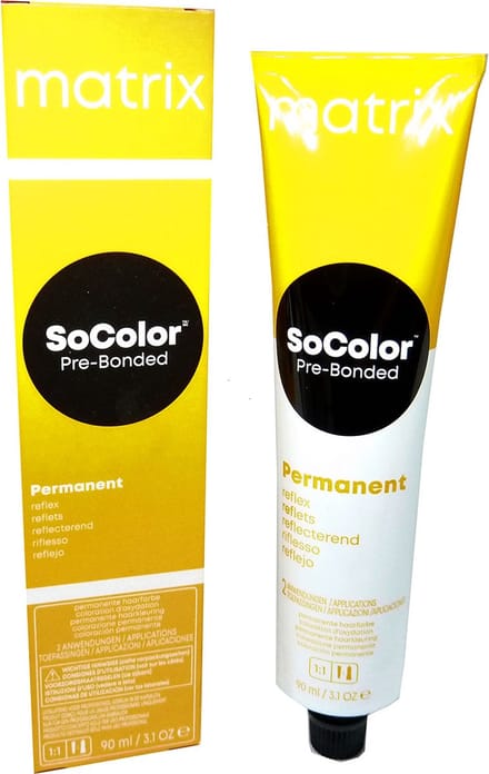 Matrix SoColor Pre-Bonded Permanent Crème Haarkleur Kleuring 90ml - 04RV+ Medium Brown Red Violet / Mittelbraun Rot Violett