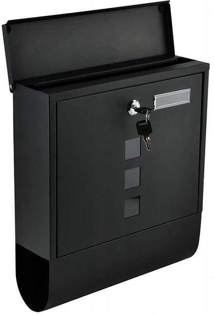 Wand brievenbus met krantenvak - Luxe brievenbus hangend - Venster - Krantenrol - Zwart - RVS