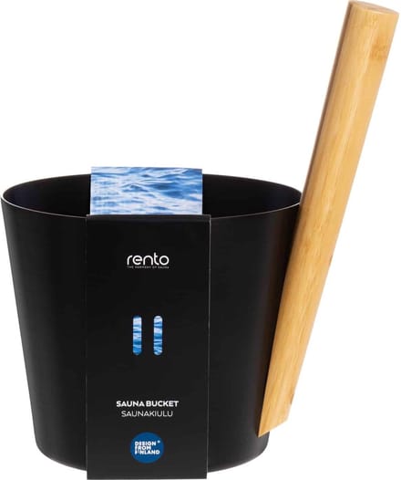 Rento Design sauna-emmer met greep - Zwart
