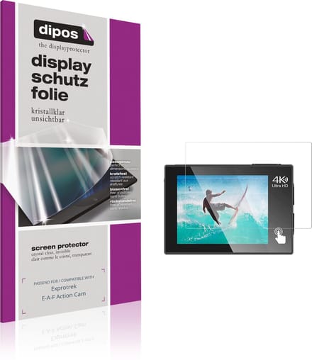 dipos – 4x Beschermfolie geschikt voor Exprotrek E-A-F Action Cam | Krasbestendige & heldere Screenprotector Ultra-Thin