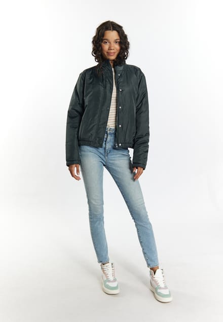 Mymo Licht gewatteerd blousonjack Dames Houtskool