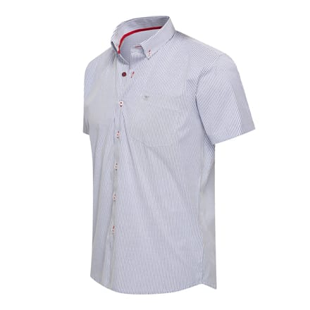 Cappuccino Italia - Heren Overhemden Bronte Stretch - Blauw - Maat 3XL