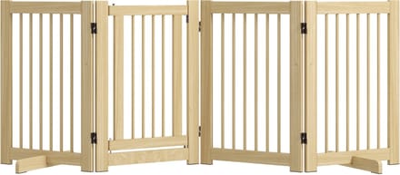 PawHut hondenhek - 204x75 cm - 4-delig - inklapbaar - met deur