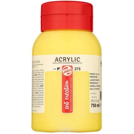 Peinture acrylique - Jaune Primaire - 275 - Pot de 750 ml - Talens Art Creation