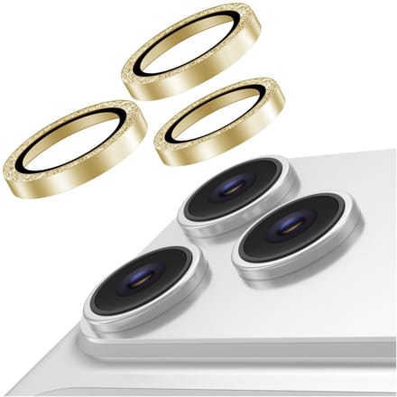 AVY Camera Lens Protector Rings | Geschikt voor Apple iPhone 17 Pro / 17 Pro Max | Camera Lens Protector Glas | Schokbestendig | Krasbestendig | met Applicator | Glitter Goud