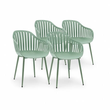DS4U® - Harry tuinstoel - Set van 4 - Groen - Kunststof - Kuipstoel