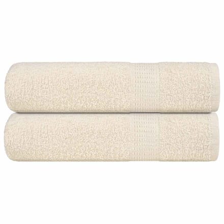 vidaXL - Badhanddoeken - FROGN - 2 - st - 100x150 - cm - 360 - g/m² - crème