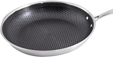 Cheffinger, Koekenpan 24 cm met honingraatcoating en lange handgreep, Zilver