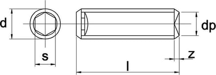 Stelschroef inbus zwart staal M6x6mm - 200 stuks