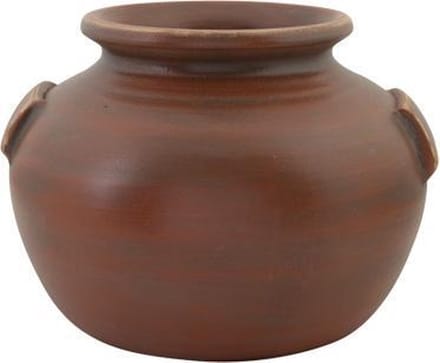 Vaas Orient Bruin 29x29xh21cm Rond Aardewerk