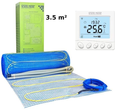 Elektrische vloerverwarmingsset 3,5 m², 170 W/m² + W350 Thermostaat, Grand Meyer
