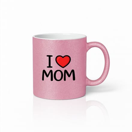 I Love Mom Keramische Mok - Moederdag Cadeau - Roze - 330 ml
