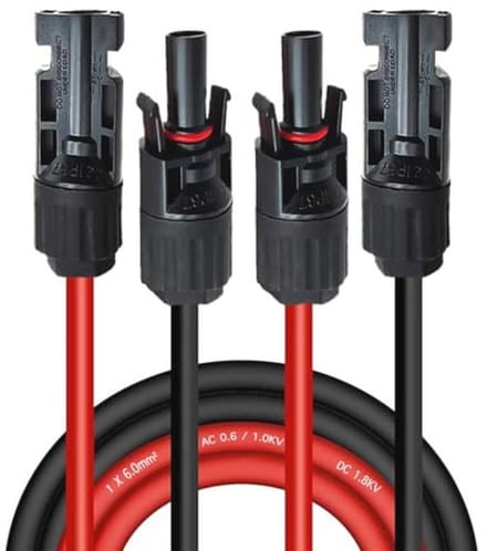 6mm² Zonnepaneel Verlengkabel met Dubbele Connector - Waterdicht en Duurzaam 1Mx2