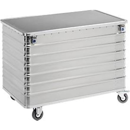 Transportwagen van aluminium, met scharnierend deksel, 656 l