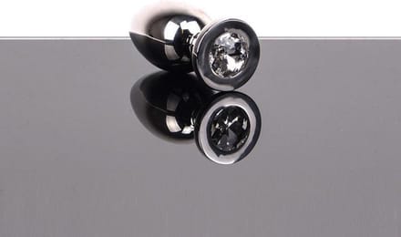 Kiotos - Lichtgewicht Buttplug Metaal Met Wit Kristal - Medium