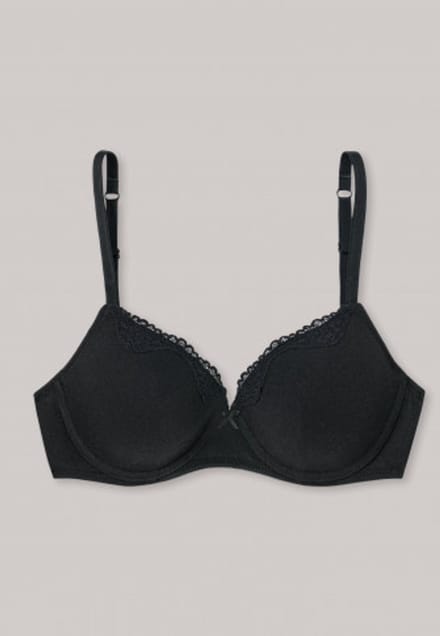 SCHIESSER Pure Cotton bh (1-pack) - dames beugel-bh zwart