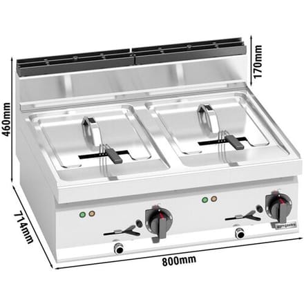 GGM Gastro Elektro Doppelfritteuse - 10+10 Liter - 12 kW Zilver
