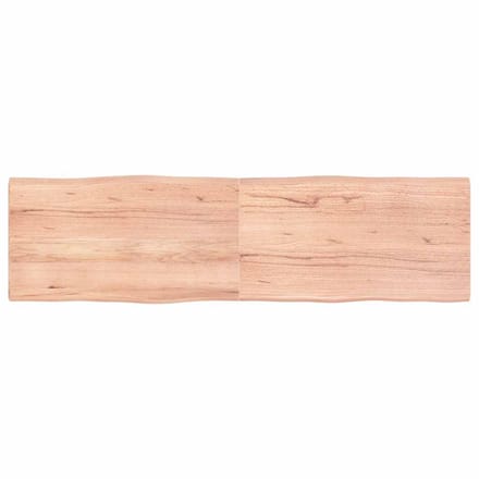 vidaXL - Tafelblad - natuurlijke - rand - 180x50x(2-4) - cm - eikenhout - lichtbruin