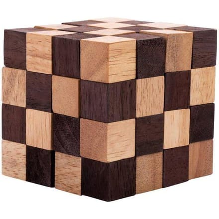 Casse-tête en bois - Engelhart - Anaconda - Niveau expert - 1 pièce - 8 cm de côté vert