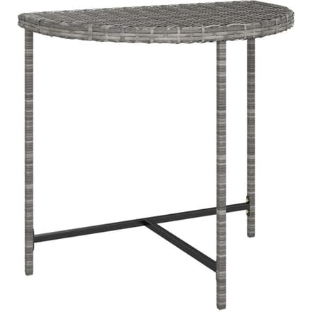 vidaXL - Tuintafel - 80x50x75 - cm - poly - rattan - grijs