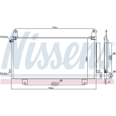Condensator, airconditioning NISSENS 941219