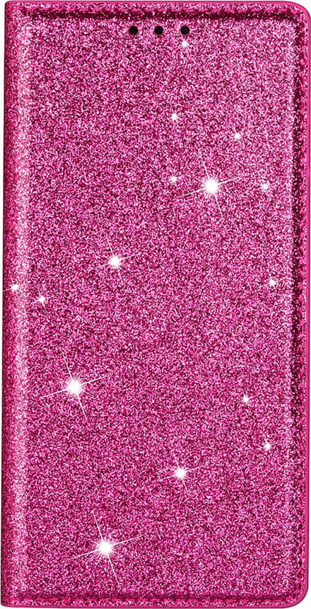 Hoesje geschikt voor iPhone 16 Pro Max - Bookcase - Pasjeshouder - Portemonnee - Glitter - TPU - Roze