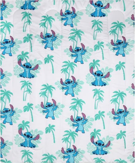 Stitch Disney - Kinderdekentje, blauw-wit dekentje 120x150cm, OEKO-TEX