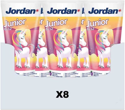 Jordan - Tandpasta Junior 6-12 jaar - 8 x 50 ml - Voordeelverpakking