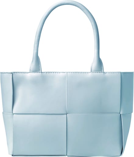 PU tas met geweven look - blauw - hand - schoudertas - crossbody