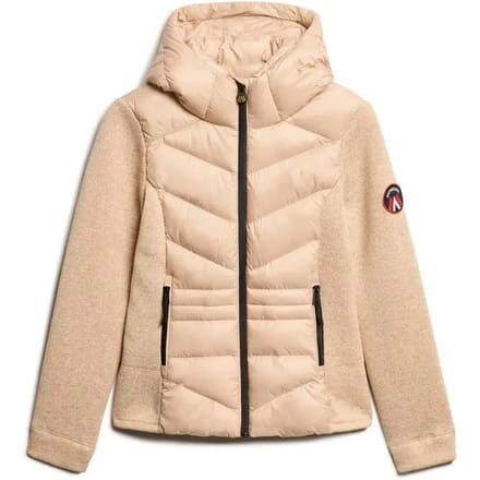 Superdry - Gebreide Hybrid Storm jas met capuchon - Dames - Gewatteerde jassen
