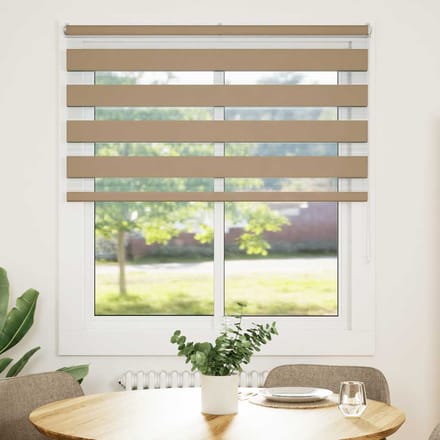 vidaXL - Zebra - Blind - 120x100 - cm - stofbreedte - 115,9 - cm - polyester - zandbruin