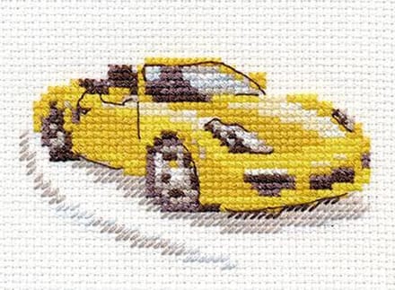 Borduurpakket Gele Sportauto - Alisa