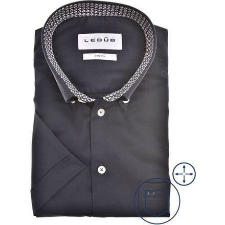 Ledûb Overhemd Fine-Circle Fantasy Collar Contrast Navy / male