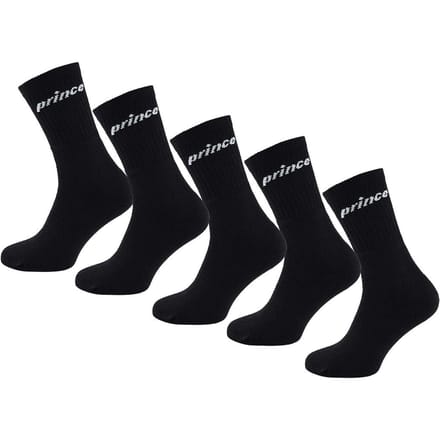 Prince 5-Pack Tennis Heren Zwart Gewatteerde Sokken