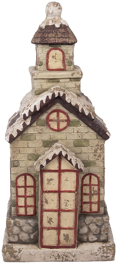 Clayre & Eef Decoratie Beeld Huis 36x30x80 cm Groen Keramisch materiaal