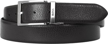BOSS leren heren riem - zwart